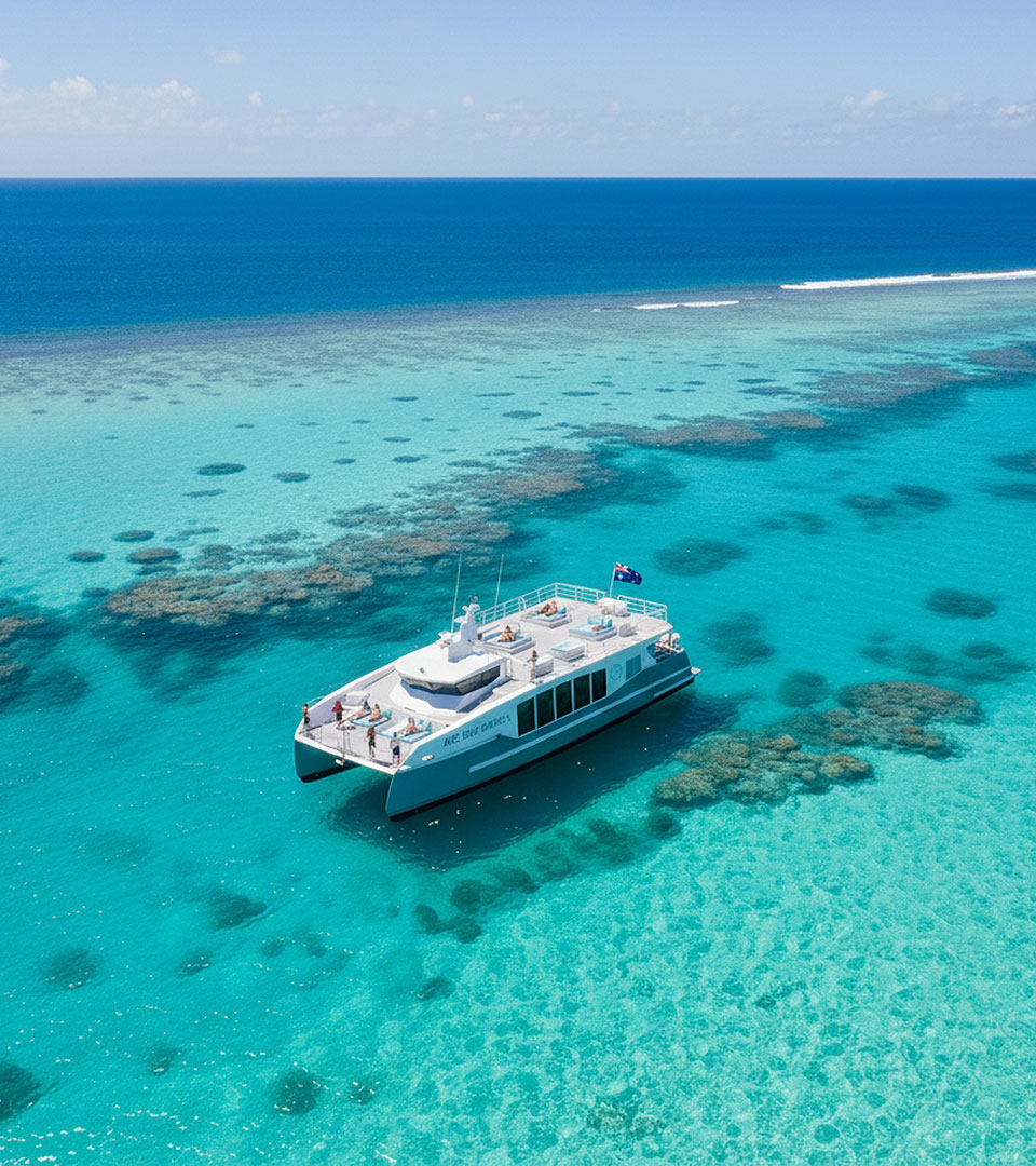 Voyager is our new  <b>luxury catamaran</b> redefining  outer reef snorkel tours.